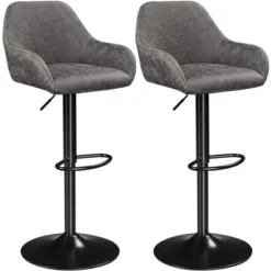 Yaheetech 2pcs Upholstered Height Adjustable Swivel Bar Stools Set -Furniture Specialty Store GUEST 623b0963 24d5 4f75 96f2 b7cd46919da5