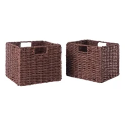 42.99" 6pc Milan Storage Shelf With Baskets Walnut - Winsome -Furniture Specialty Store GUEST 6269805d 09ad 4a09 9a6f 67d1ddc237b3