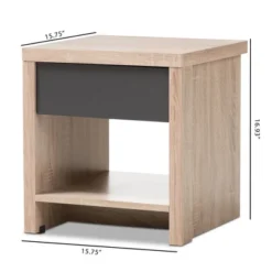 Jamie Modern And Contemporary Two - Tone Wood 1 - Drawer 1 - Shelf Nightstand - Brown - Baxton Studio 15 Jamie Modern And Contemporary Two - Tone Wood 1 - Drawer 1 - Shelf Nightstand - Brown - Baxton Studio -Furniture Specialty Store GUEST 6277ceef ad45 4f04 9249 d0b3e80957bf