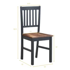 Set Of 4 Dining Chair Kitchen Black Spindle Back Side Chair With Solid Wooden Legs