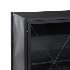 Industrial Metal Cabinet Black - Olivia & May -Furniture Specialty Store GUEST 62f2c701 665d 4ce1 a129 d515106e15aa