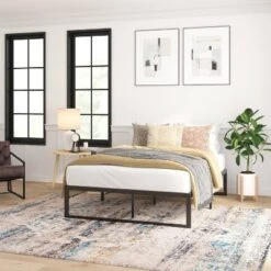 14" Branden Minimalist Steel Platform Bed Frame Black - Taylor & Logan -Furniture Specialty Store GUEST 6375f28d 3caa 45fd 884e e8cfb2ceacd0
