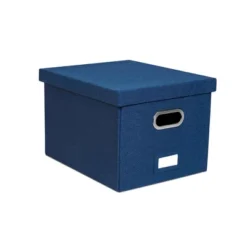 BirdRock Home 1-Pack Collapsible File Storage Organizer With Lid - Navy -Furniture Specialty Store GUEST 63a1a356 65ad 4634 a76b c98d54b8ca30