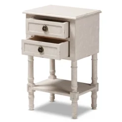 Lenore Country Cottage Farmhouse 2 Drawer Nightstand White - Baxton Studio -Furniture Specialty Store GUEST 6444a8fb 3959 4718 9f8c db22be37fb39