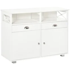 HOMCOM Sideboard Buffet Table Storage Cabinet With Large Tabletop, 2 Cabinets, 2 Drawers And Crossbar Side Design -Furniture Specialty Store GUEST 6490bdd7 6965 41ba b7c8 c1ca4acd92c3