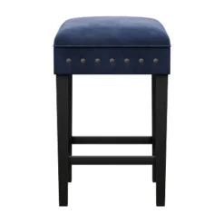 Cassidy Wood Upholstered Backless Counter Height Stool Black/Blue Velvet - Hillsdale Furniture -Furniture Specialty Store GUEST 651de9a4 5433 40d4 b021 8adf3cba12c4