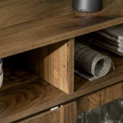 HOMCOM Modern Sideboard With Shelves, Buffet Cabinet With Storage Cabinets, Adjustable Shelf, Sliding Doors For Living Room, Kitchen, Walnut -Furniture Specialty Store GUEST 653c9962 28b2 458f 9e57 78b58919ea33