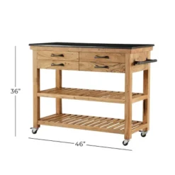 Coastal Wood Kitchen Cart Brown - Olivia & May 27 Coastal Wood Kitchen Cart Brown - Olivia & May -Furniture Specialty Store GUEST 65511e8f a17a 41d4 befe fe0a2b9faac5