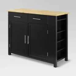 Full Savannah Wood Top Kitchen Island Cart Black/Natural - Crosley -Furniture Specialty Store GUEST 65d7a931 8d5d 4e33 82e9 75415776139e