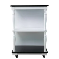 Denrard Rolling Kitchen Island With Storage White/Black - Aiden Lane 13 Denrard Rolling Kitchen Island With Storage White/Black - Aiden Lane -Furniture Specialty Store GUEST 66037acd e88c 42c5 bad9 d081bef870b3
