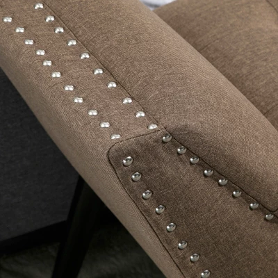 HOMCOM Modern Button Tufted Sitting Bench, Accent Fabric Upholstered Ottoman For Bedroom Or Living Room 7 HOMCOM Modern Button Tufted Sitting Bench, Accent Fabric Upholstered Ottoman For Bedroom Or Living Room - Image 5