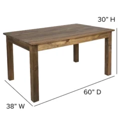 Emma And Oliver 60" X 38" Rectangular Antique Rustic Solid Pine Farm Dining Table -Furniture Specialty Store GUEST 66a26476 f6a0 4711 b08d dc5d7cc36e81
