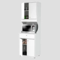 1 Drawer Kitchen/Microwave Storage Cabinet With Open Space White - Inval -Furniture Specialty Store GUEST 66ea762f 24c5 46ac 96a1 2b40ba336ba5