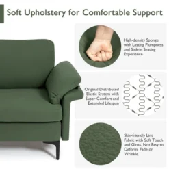 Costway Set Of 2 Upholstered Single Sofa Fabric Accent Armchair Metal Legs -Furniture Specialty Store GUEST 66f50e5a 179b 495e 8488 4887128edd89