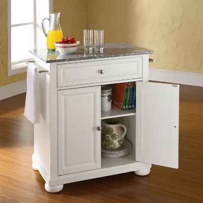 Alexandria Granite Top Portable Kitchen Island/Cart White/Gray - Crosley 4 Alexandria Granite Top Portable Kitchen Island/Cart White/Gray - Crosley - Image 2