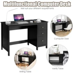 Computer Desk Study Writing Desk Home Office Workstation With 3 Drawers WhiteBlack -Furniture Specialty Store GUEST 6755844c d2ba 40f4 ba2e 18ad4d1a8d5e