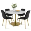 Harris+Bingo 5-Piece Round-Shaped Artificial Marble Dining Table Set With 4 Velvet Upholstered Chairs Gold Legs -Maison Boucle -Furniture Specialty Store GUEST 67b9ddfe f469 4284 abe5 ed4227c07283