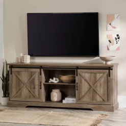 Clarabelle Double Sliding X Barn Door TV Stand For TVs Up To 80" - Saracina Home -Furniture Specialty Store GUEST 67c2011a b0b3 44c6 9e39 013ec188efbf
