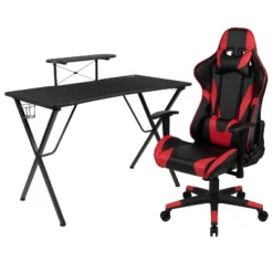 BlackArc Delta Gaming Setup: Reclining Chair With Lumbar Support & Headrest; Desk With Detachable Headphone Hook/Cupholder & Monitor Stand -Furniture Specialty Store GUEST 6815d124 939a 4e5f be71 3d1f9fa0c351