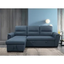 Damian Stain Resistant Fabric Reversible Storage Sectional With Pullout Bed Blue - Abbyson Living -Furniture Specialty Store GUEST 68a64118 a2dc 4966 9c86 ce7767af61fc
