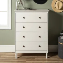 Stiva Classic Mid-Century Modern Vertical 4 Drawer Dresser - Saracina Home -Furniture Specialty Store GUEST 68d4ecb8 3e27 43b1 b59e edd78e340610