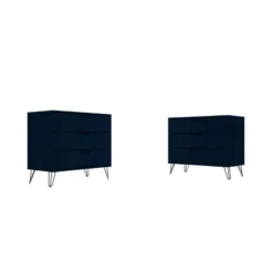 Set Of 2 Rockefeller 3 Drawer Dresser - Manhattan Comfort -Furniture Specialty Store GUEST 68e5e25b 40e0 4e02 98cc 0e7e2471b180