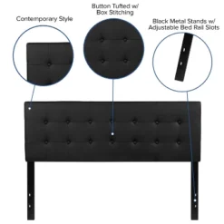 Flash Furniture Lennox Tufted Upholstered Queen Size Headboard In Black Vinyl -Furniture Specialty Store GUEST 696726e0 cb88 44fe 954c 8e080c29039e