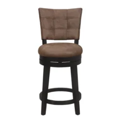 26" Kaede Wood And Upholstered Swivel Counter Height Barstool Black/Chestnut - Hillsdale Furniture -Furniture Specialty Store GUEST 69c5c0c0 31ab 43c3 87f4 1e97dfde5203