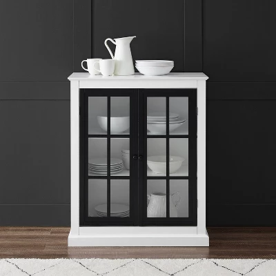 Cecily Stackable Storage Pantry White/Matte Black - Crosley 4 Cecily Stackable Storage Pantry White/Matte Black - Crosley - Image 2