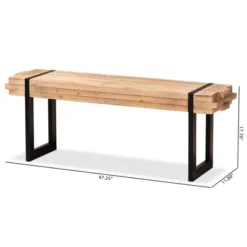 Henson Wood And Black Finished Metal Bench Brown - Baxton Studio -Furniture Specialty Store GUEST 6a71aeeb 8691 4023 bfa5 ea2f97f3abe2