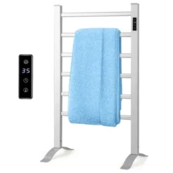 Costway Freestanding Wall Mounted Towel Warmer 6-Bar Aluminum Heated Towel Rack W/ Timer -Furniture Specialty Store GUEST 6a976176 8866 42af bb7f d8ebf8b3f530