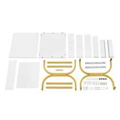 17.75" Rectangular Modern Glam Side Table With Drawer White/Gold - Danya B. -Furniture Specialty Store GUEST 6b58e98e af6e 463e 80a6 79d83655c4c4