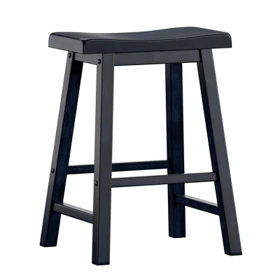 Set Of 2 24" Chimney Hill Saddle Counter Height Barstool - Inspire Q 7 Set Of 2 24" Chimney Hill Saddle Counter Height Barstool - Inspire Q - Image 5