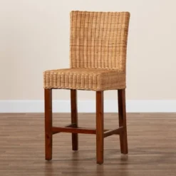 Racquel Natural Rattan And Mahogany Wood Counter Height Barstool Walnut Brown - Bali & Pari -Furniture Specialty Store GUEST 6bcf4160 19c1 480d bc77 0a7840b60b43