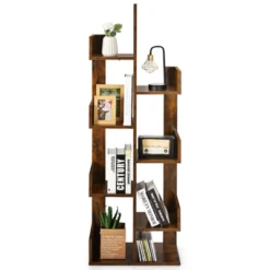Tangkula 8-Tier Modern Bookshelf Anti-fall Tree Bookcase Storage Rack Suitable For Home & Office Brown/White/Black -Furniture Specialty Store GUEST 6bed7fa9 7f8a 41e9 9412 a1556f46fd0e
