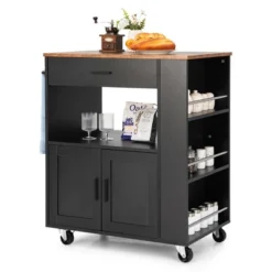 Costway Kitchen Island Cart Rolling Storage Cabinet W/ Drawer & Spice Rack Shelf -Furniture Specialty Store GUEST 6d345f0a 28ab 4068 9e7c 9b02360eea67