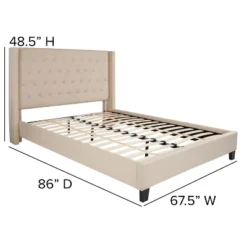 Flash Furniture Riverdale Queen Size Tufted Upholstered Platform Bed In Beige Fabric -Furniture Specialty Store GUEST 6df5b5e2 7d44 4c44 abe2 e2ac44e802ad