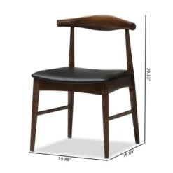 Set Of 2 Winton Mid Century Modern Walnut Wood Dining Chairs Black, Brown - Baxton Studio -Furniture Specialty Store GUEST 6e6f8fd7 e847 470b a8ed 14b67b641c76