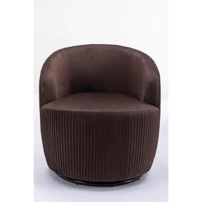 Fannie 25.6'' Wide Tufted Velvet Upholstered 360° Swivel Barrel Chair-Maison Boucle 6 Fannie 25.6'' Wide Tufted Velvet Upholstered 360° Swivel Barrel Chair-Maison Boucle - Image 4