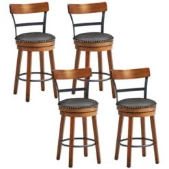 Costway Set Of 2/4 BarStool 25.5'' Swivel Counter Height Dining Chair With Rubber Wood Legs -Furniture Specialty Store GUEST 6f45589a 8b0e 4975 bb8b f5627762fd8b