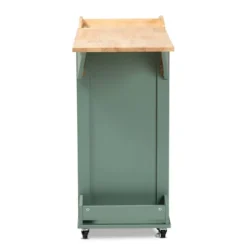 Dorthy Two-Tone Wood Kitchen Cart Green/Natural - Baxton Studio -Furniture Specialty Store GUEST 6f837371 c6aa 45fd adca 170168fcd395