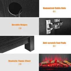 Costway 1350W Electric Fireplace Heater W/59'' Fireplace TV Stand -Furniture Specialty Store GUEST 6fc46295 3763 438f 8984 6ac56712ff8a