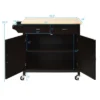 Costway Modern Rolling Kitchen Island Cart Wood Top Storage Trolley With Storage Drawers