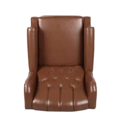 Walter Contemporary Tufted Recliner Cognac Brown/Dark Brown - Christopher Knight Home -Furniture Specialty Store GUEST 703f8399 b112 468f a4df 0f127672e50c