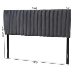 Emile Velvet Fabric Upholstered And Wood Headboard - Baxton Studio -Furniture Specialty Store GUEST 704da80a ca1f 44e3 8134 851eec9c5226