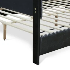 Hudson Leather Upholstered Bed Black - ClickDecor -Furniture Specialty Store GUEST 70c55f68 ab2e 45d8 b764 76f484a02461