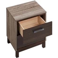 Passion Furniture Magnolia 2-Drawer Brown Nightstand (24 In. H X 15.5 In. W X 19 In. D) -Furniture Specialty Store GUEST 70ecefa8 4232 4f98 a0e8 1bf26a51e9d8