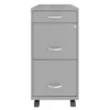 Space Solutions 18 Inch Wide Metal Mobile Organizer File Cabinet For Office Supplies & Hanging File Folders W/ Pencil Drawer & 3 File Drawers, Silver -Furniture Specialty Store GUEST 71174543 31a6 4c86 a12e f89ff218e54b