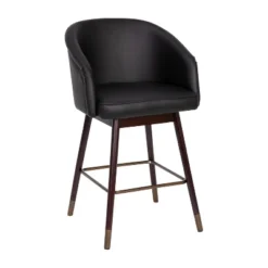 Merrick Lane Modern Wood Frame Stool With Metallic Accents -Furniture Specialty Store GUEST 7146f79e 2ae0 4133 8c02 7ec4636b8c04