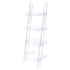 72.25" Amaturo 4 Shelf Acrylic Ladder Bookcase Clear - Coaster -Furniture Specialty Store GUEST 717665c1 9c51 4686 bd4a 269d4684a1de